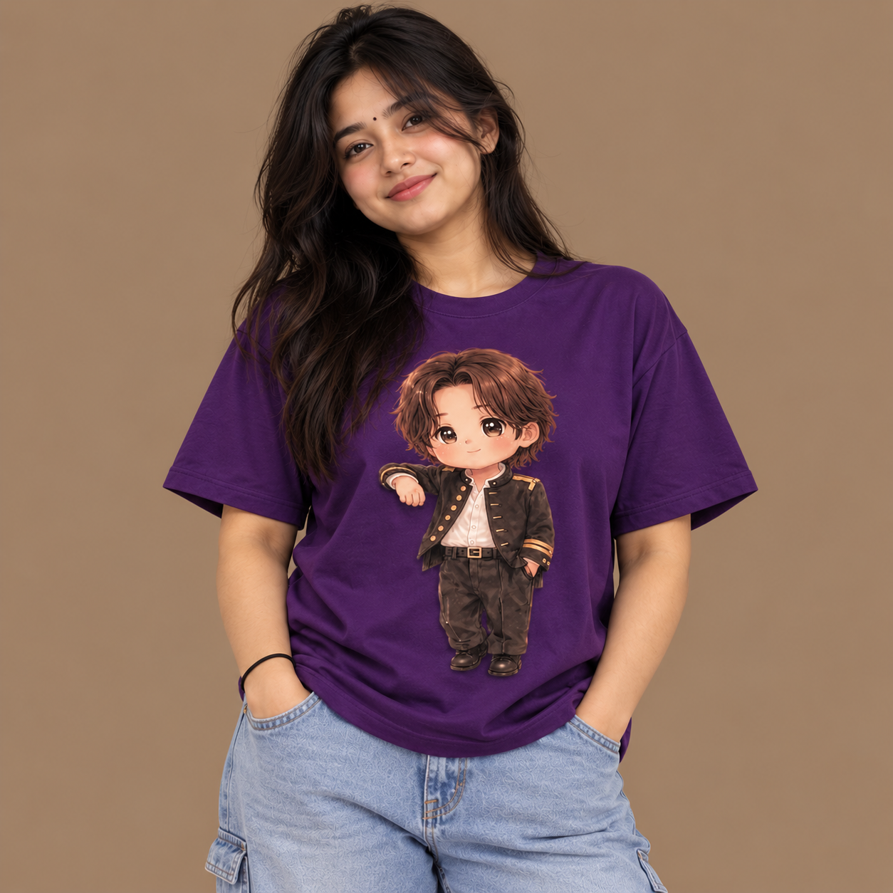 Purple tee design reference; interactive model is loading